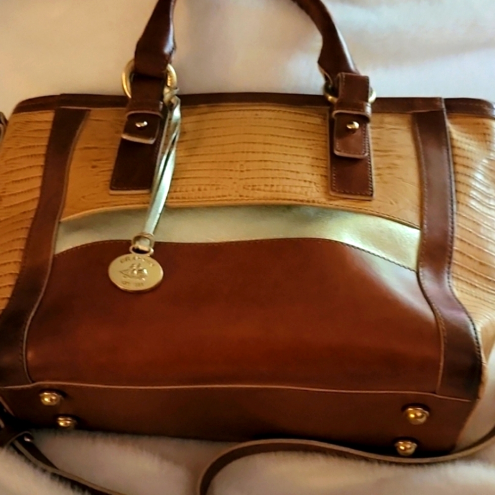 Brahmin Arno Tan Beaumont Foil bag! No reg cards or dustbag
